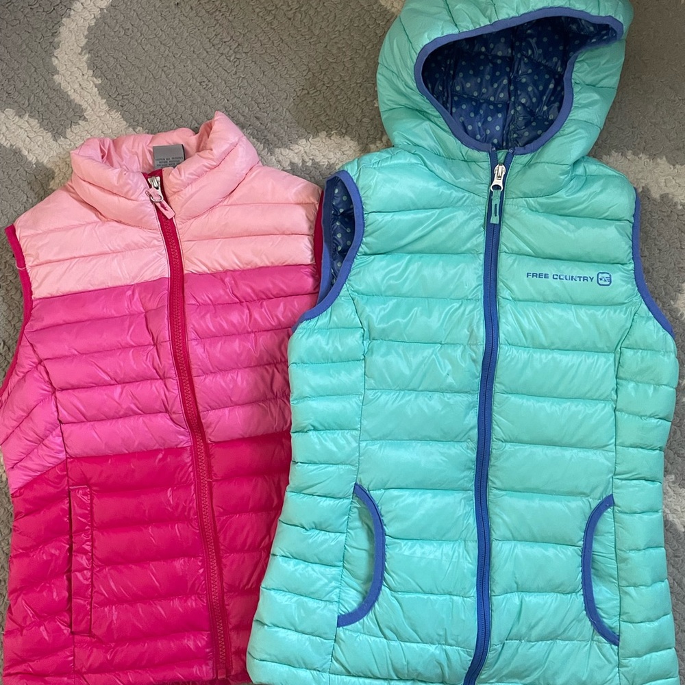 Free Country girls Sz 10/12 puffer vest lot